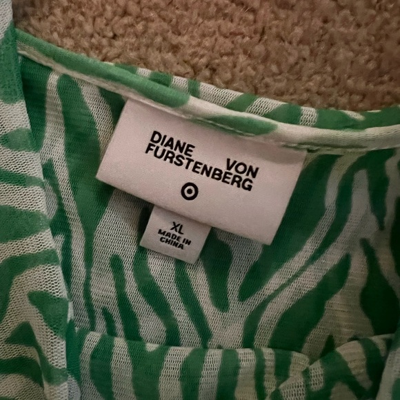 NWOT Diane Von Furstenberg for Target green and white tank mini dress size XL - Picture 5 of 8